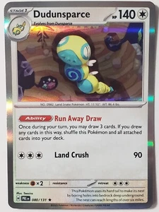 Tarjeta Pokémon HOLO Dudunsparce 080/131 NM/M Prismatic Evolutions - Imagen 1 de 2