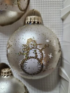4 adornos vintage de vidrio de muñeco de nieve de Krebs hechos en EE. UU. - Imagen 1 de 3
