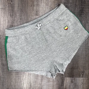Spiritual Gangster Girls Shorts Gray Lounge Sweat Rasta Stripes Size 10 - Picture 1 of 5