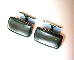 Vintage 60s Modern Denmark 830S Sterling Silver & Shell Hugo Grun HGR Cufflinks - Picture 1 of 8