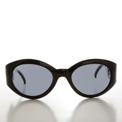 Black Sophisticated Round Women's Sunglasses - Swans - Image 1 of 3