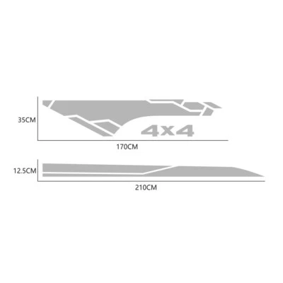 Calcomanía gráfica deportiva gris 4x4 coche camioneta maletero capó lateral pegatinas PVC moldura 4 piezas Foto 1 de 4