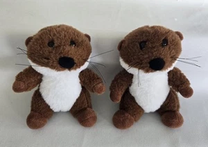 Paar markenlose braune und weiße Plüschhamster, 6 Zoll  - Bild 1 von 6