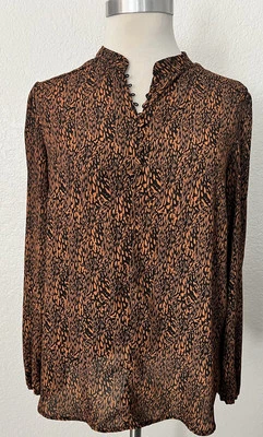 Eco Nanette устойчивый моды блузка женский размер M черный коричневый v-образным вырезом - Изображение 1 из 3