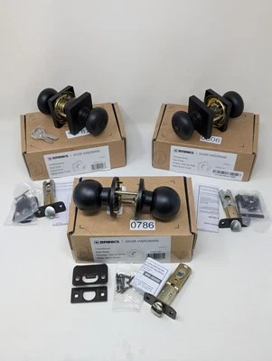 Lote de 3 perillas de puerta Brinks nuevas, entrada, paso y privacidad en negro mate, KW1 Foto 1 de 4