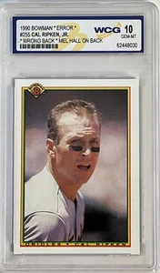 Tarjeta de error Bowman 1990 Cal Ripken Jr #255 Mel Hall en la parte posterior WCG gema como nueva 10 - Imagen 1 de 5
