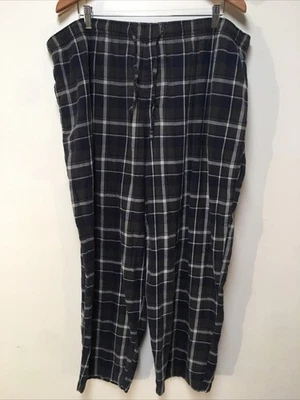 Joe Boxer 男式 2XL 睡衣裤蓝色和灰色格子法兰绒 100% 棉舒适 — 第 1/4 张图片