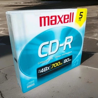 Maxell CD-R Maxdata 80 Min 700mb 5 Pack Blank CDs NEW, SEALED - Image 1 of 4