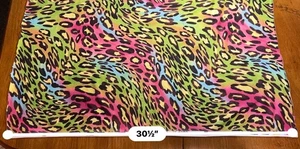 Stretchy Spandex Rainbow Leopard Fabric See Photos for Measurements Around 1yd - Picture 1 of 5