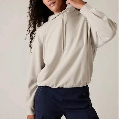 Sudadera con Capucha Athleta Seasoft Dobladillo Elastizada Calce Relajado En Bronceado Abulón Pequeña Nueva con Etiquetas Foto 1 de 4