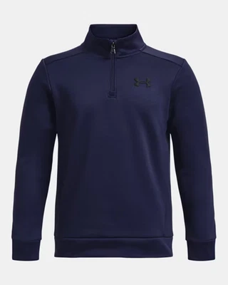 Under Armour Armour Fleece Boys ¼ Zip Sweater Navy Loose Fit Long Sleeve YXL NWT - Image 1 of 4