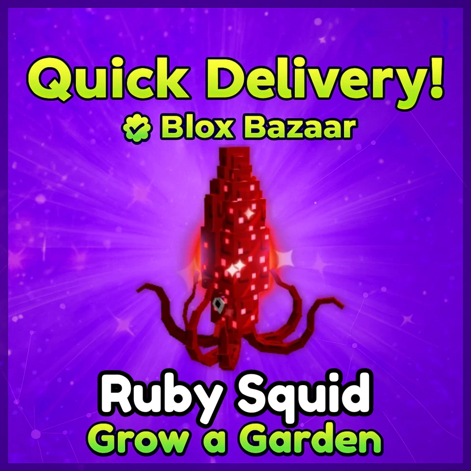 [🌙] RUBY SQUID - Roblox GROW A GARDEN | Fast + Easy 🌱 - Image 1 of 1