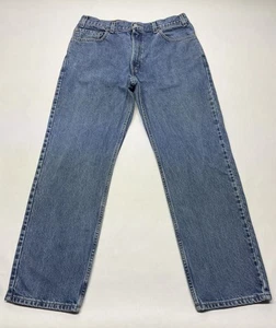 Vintage Levis 505 gerades Bein blau Herrenjeans 32 x 29 (Etikett 36 x 30) 00er Jahre Y2K 2001 Grunge - Bild 1 von 20