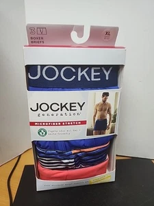 Jockey Generation Microfiber Stretch Boxer Brief 3 Pack New Black Red Blue XL - Picture 1 of 4