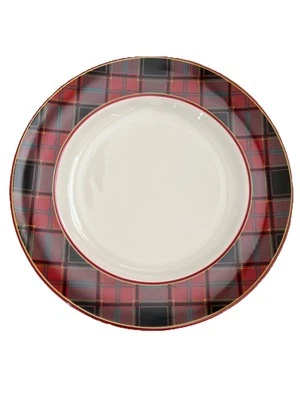 Juego de 4 platos de cena Spode Christmas Tree tartán 10,5” loza fina NUEVO Foto 1 de 4