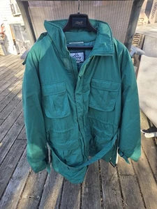 VTG The Company Store Goose Down Puffer Parka Jacket Coat Men's Large Green - Picture 1 of 10