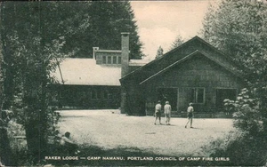 Vintage Raker Lodge Camp Namanu Portland Oregon Camp Fire Girls Postcard 1930s? - Picture 1 of 2