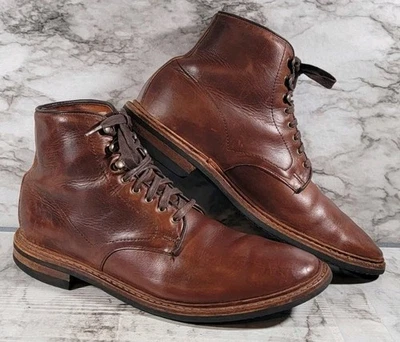 Allen Edmonds Higgins Mill 靴子 男式 11 D 棕色皮革 Dainite 鞋底 美国 7562 — 第 1/4 张图片
