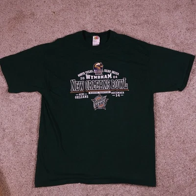 Camiseta Vintage 2004 North Texas Mean Green New Orleans Bowl XL  Foto 1 de 4