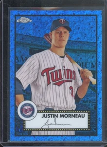 2021 Topps Chrome Platinum Anniv. JUSTIN MORNEAU #479 Blue Mini-Diamond /199 - Picture 1 of 2