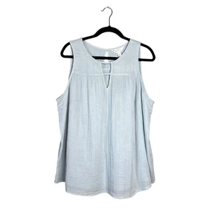 Market & Spruce hauchdünnes Baumwoll-Tanktop Größe 2X hellblau ärmellos neu mit Etikett - Bild 1 von 7