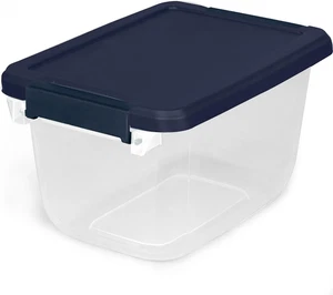 Hefty Home Logic 6.5 Qt. Latch Lid Storage Tote, Clear/White, 8/Pack - Picture 1 of 12