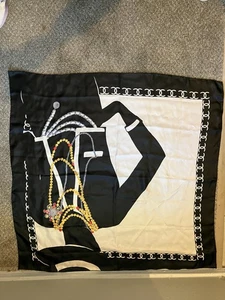 Vintage Chanel Silk Scarf Coco Chanel Rare 34 X 34 Inch Square(BL1) - Picture 1 of 2