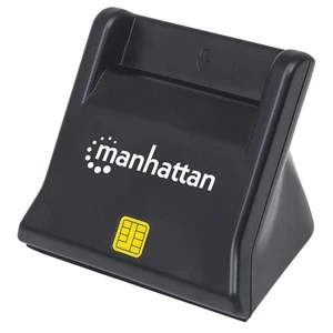 Manhattan USB-A czytnik kart inteligentnych/SIM, 480 Mbps (USB 2.0), stojący na pulpicie, piątek - Zdjęcie 1 z 4