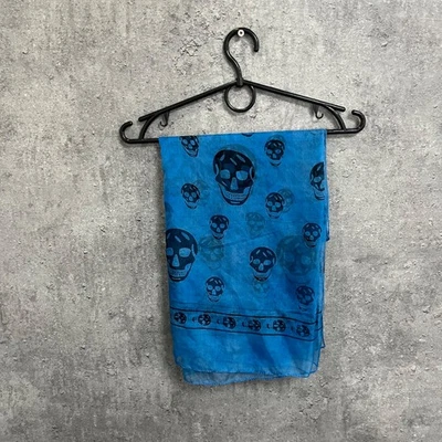 Bufanda Alexander McQueen Slik Estampado Calavera Azul Foto 1 de 4