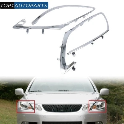 Par de molduras de anillo de bisel de faros diestro y derecho para Lexus GS300 GS350 GS430 2005-2011 Foto 1 de 4
