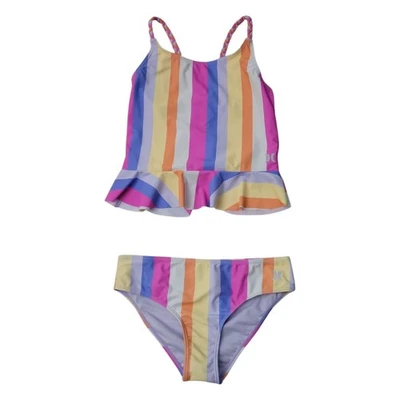 Juego de natación Tankini con volantes trenzados de 2 piezas Hurley para niñas Foto 1 de 3
