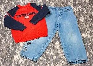 U.S. Polo Association Jungen Pullover und Carpenter Jeans Set - Größe 7 - Bild 1 von 10