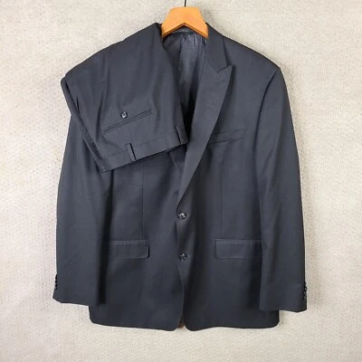 Traje Sean John Para Hombres 46L Negro 2 Piezas Blazer Pantalones Conjunto Mezcla Poliéster 41x29 Foto 1 de 4