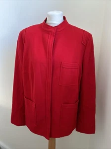 Hauber Size Uk 18 Ladies Red Lightweight Wool Jacket - Picture 1 of 6