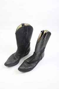 TONY MORA Western Boots Cowboy Boots Genuine Leather Black Sz 45 - Picture 1 of 15