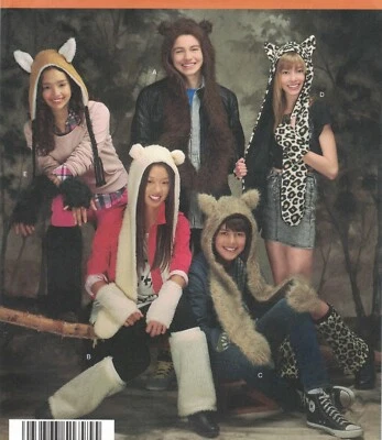 1795 Simplicity Sewing Pattern Misses' Men's & Teens' Animal Hats Size S-M-L  - Image 1 of 3