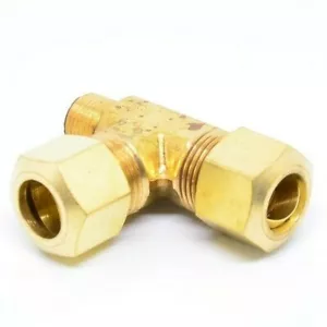 3/8 Tube OD Compression to 1/8 Male Npt Run Tee Fitting Adapter HVAC Air - Picture 1 of 6
