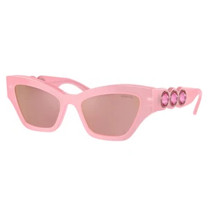 Swarovski SK 6021 2001E4 Milky Pink Plastic Sunglasses Pink Mirror Lens - Picture 1 of 3