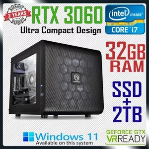 Intel Core i7 Quad Gaming PC RTX 3060 Computer 32GB RAM SSD + 2TB Desktop System - Picture 1 of 6