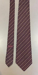 Giorgio Armani Silk Necktie Dark Red w/ Playful Artistic Stripe Made in Italy - Picture 1 of 5