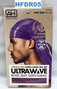 AH EXT RA COLA LARGA 40" ULTRA ONDA REAL SATÉN SEDA DURAG HFDR05 PÚRPURA - Imagen 1 de 4