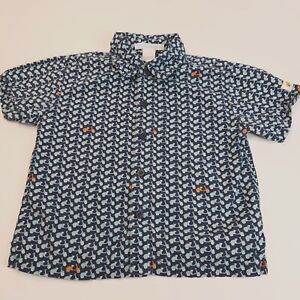 Janie & Jack Shirt Boys 18-24 Months  Blue Button Up Short Sleeve Vespa Scooter 