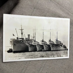 U.S. DESTROYERS  BATTLE SHIP  RPPC  Real Photo unposted - Picture 1 of 4