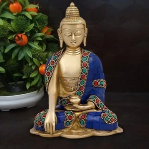 Estatua de Buda de latón bendición Murti para entrada de decoración del hogar - Imagen 1 de 2