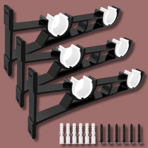 Double Curtain Rod Bracket Curtain Rod Brackets Heavy Duty Curtain Rod Holder - Picture 1 of 10