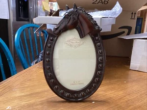 Horse Head And Horse Shoe 5” X 7” Oval Picture Frame  - Picture 1 of 1