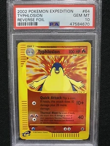 2002 Pokemon Expedition Typhlosion Reverse Foil 64/165 PSA 10 Gem Mint - Picture 1 of 1