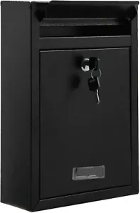 Large Wall Mounted Metal Mail Box Lockable Letter Post Outdoor With Keys - Picture 1 of 15