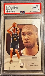 2002-03 Flair #31 Tim Duncan Fila 1 #d /150 - PSA 10 Pop 2 - Foto 1 di 2