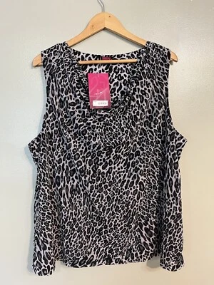 Blusa top sin mangas con estampado animal de la colección 212 para mujer talla 2X nueva con etiquetas Foto 1 de 4